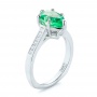  Platinum Platinum Custom Emerald And Diamond Engagement Ring - Three-Quarter View -  103631 - Thumbnail