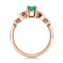 18k Rose Gold 18k Rose Gold Custom Emerald And Diamond Engagement Ring - Front View -  100286 - Thumbnail