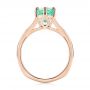 14k Rose Gold 14k Rose Gold Custom Emerald And Diamond Engagement Ring - Front View -  103631 - Thumbnail
