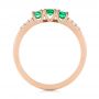 18k Rose Gold Custom Emerald And Diamond Engagement Ring - Front View -  104032 - Thumbnail