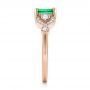 18k Rose Gold 18k Rose Gold Custom Emerald And Diamond Engagement Ring - Side View -  100286 - Thumbnail