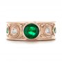 18k Rose Gold 18k Rose Gold Custom Emerald And Diamond Engagement Ring - Top View -  102099 - Thumbnail
