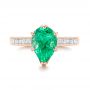 18k Rose Gold 18k Rose Gold Custom Emerald And Diamond Engagement Ring - Top View -  103631 - Thumbnail
