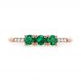 18k Rose Gold Custom Emerald And Diamond Engagement Ring - Top View -  104032 - Thumbnail