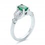  Platinum Platinum Custom Emerald And Diamond Engagement Ring - Three-Quarter View -  100286 - Thumbnail