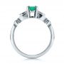 14k White Gold Custom Emerald And Diamond Engagement Ring - Front View -  100286 - Thumbnail