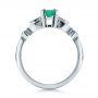 18k White Gold 18k White Gold Custom Emerald And Diamond Engagement Ring - Front View -  100286 - Thumbnail