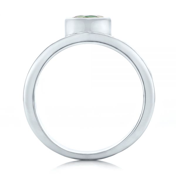  Platinum Platinum Custom Emerald And Diamond Engagement Ring - Front View -  102099