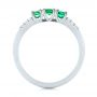 18k White Gold 18k White Gold Custom Emerald And Diamond Engagement Ring - Front View -  104032 - Thumbnail