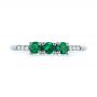 18k White Gold 18k White Gold Custom Emerald And Diamond Engagement Ring - Top View -  104032 - Thumbnail