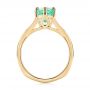 14k Yellow Gold 14k Yellow Gold Custom Emerald And Diamond Engagement Ring - Front View -  103631 - Thumbnail