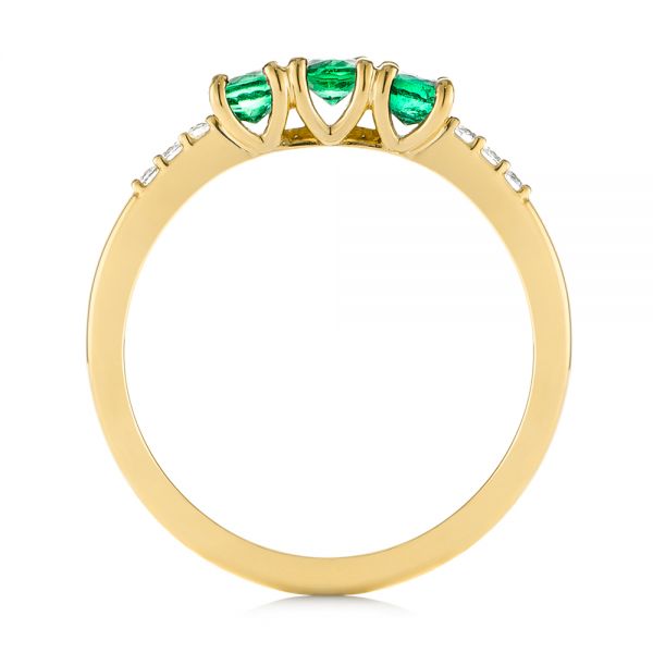 14k Yellow Gold 14k Yellow Gold Custom Emerald And Diamond Engagement Ring - Front View -  104032