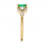 14k Yellow Gold 14k Yellow Gold Custom Emerald And Diamond Engagement Ring - Side View -  100286 - Thumbnail