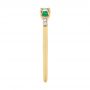 18k Yellow Gold 18k Yellow Gold Custom Emerald And Diamond Engagement Ring - Side View -  104032 - Thumbnail