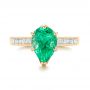 14k Yellow Gold 14k Yellow Gold Custom Emerald And Diamond Engagement Ring - Top View -  103631 - Thumbnail