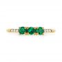 18k Yellow Gold 18k Yellow Gold Custom Emerald And Diamond Engagement Ring - Top View -  104032 - Thumbnail