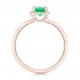 18k Rose Gold 18k Rose Gold Custom Emerald And Diamond Halo Engagement Ring - Front View -  102483 - Thumbnail