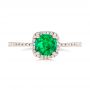 14k Rose Gold 14k Rose Gold Custom Emerald And Diamond Halo Engagement Ring - Top View -  102483 - Thumbnail