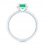  Platinum Platinum Custom Emerald And Diamond Halo Engagement Ring - Front View -  102483 - Thumbnail