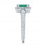  Platinum Custom Emerald And Diamond Halo Engagement Ring - Side View -  101276 - Thumbnail