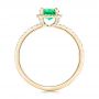 14k Yellow Gold 14k Yellow Gold Custom Emerald And Diamond Halo Engagement Ring - Front View -  102483 - Thumbnail