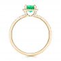 18k Yellow Gold 18k Yellow Gold Custom Emerald And Diamond Halo Engagement Ring - Front View -  102483 - Thumbnail