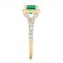 14k Yellow Gold 14k Yellow Gold Custom Emerald And Diamond Halo Engagement Ring - Side View -  103476 - Thumbnail