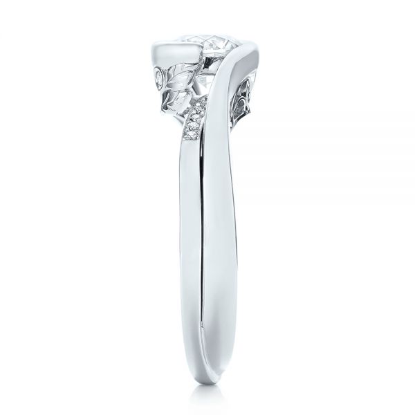  Platinum Custom Engagement Ring And Diamond Jacket Wedding Band - Side View -  103203 - Thumbnail