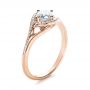 18k Rose Gold 18k Rose Gold Custom Engagement Ring With Wrapped Halo - Three-Quarter View -  1397 - Thumbnail