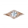 18k Rose Gold 18k Rose Gold Custom Engagement Ring With Wrapped Halo - Top View -  1397 - Thumbnail