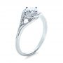 18k White Gold Custom Engagement Ring With Wrapped Halo - Three-Quarter View -  1397 - Thumbnail