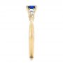 14k Yellow Gold 14k Yellow Gold Custom Engraved Blue Sapphire And Diamond Engagement Ring - Side View -  101957 - Thumbnail