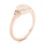 18k Rose Gold 18k Rose Gold Custom Engraved Diamond Engagement Ring - Three-Quarter View -  102815 - Thumbnail