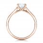 18k Rose Gold 18k Rose Gold Custom Engraved Diamond Engagement Ring - Front View -  102107 - Thumbnail