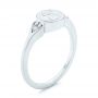 14k White Gold Custom Engraved Diamond Engagement Ring - Three-Quarter View -  102815 - Thumbnail