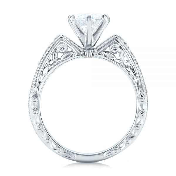 Custom Engraved Diamond Engagement Ring 102035 Seattle Bellevue