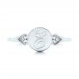 18k White Gold 18k White Gold Custom Engraved Diamond Engagement Ring - Top View -  102815 - Thumbnail