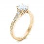 18k Yellow Gold 18k Yellow Gold Custom Engraved Diamond Engagement Ring - Three-Quarter View -  102107 - Thumbnail