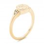 14k Yellow Gold Custom Engraved Diamond Engagement Ring