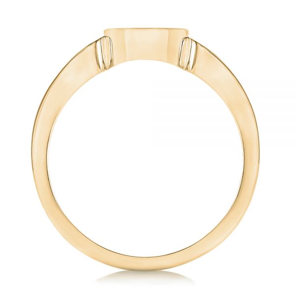 14k Yellow Gold 14k Yellow Gold Custom Engraved Diamond Engagement Ring - Front View - 102815