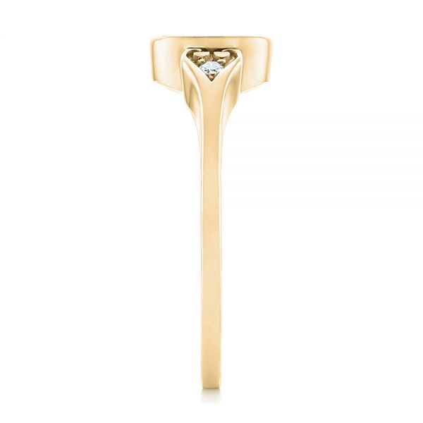 14k Yellow Gold 14k Yellow Gold Custom Engraved Diamond Engagement Ring - Side View - 102815