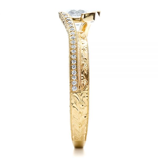 Custom Engraved Diamond Engagement Ring #1472 - Seattle ...