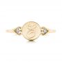 14k Yellow Gold 14k Yellow Gold Custom Engraved Diamond Engagement Ring - Top View -  102815 - Thumbnail