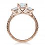 14k Rose Gold 14k Rose Gold Custom Engraved Engagement Ring - Front View -  1441 - Thumbnail