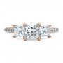 18k Rose Gold 18k Rose Gold Custom Engraved Engagement Ring - Top View -  1441 - Thumbnail