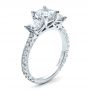  Platinum Custom Engraved Engagement Ring - Three-Quarter View -  1441 - Thumbnail