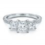  Platinum Custom Engraved Engagement Ring - Flat View -  1441 - Thumbnail