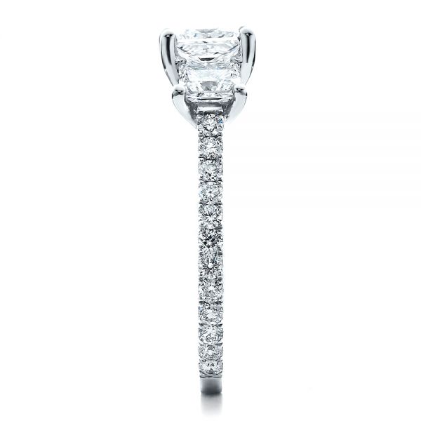  Platinum Custom Engraved Engagement Ring - Side View -  1441