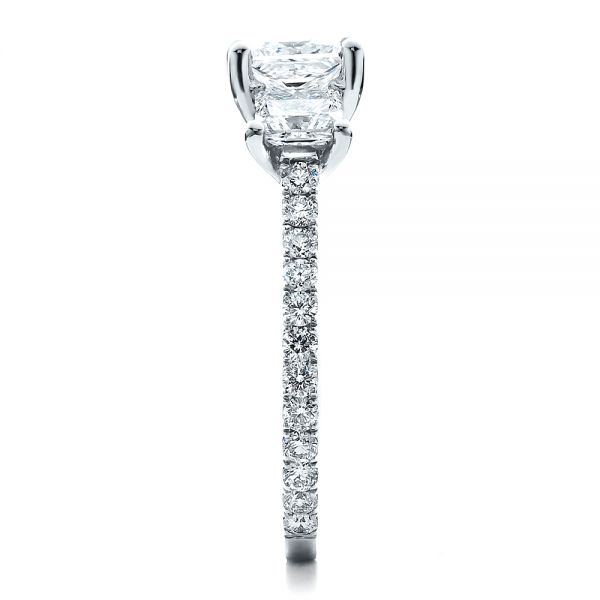  Platinum Custom Engraved Engagement Ring - Side View -  1441