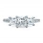 18k White Gold 18k White Gold Custom Engraved Engagement Ring - Top View -  1441 - Thumbnail